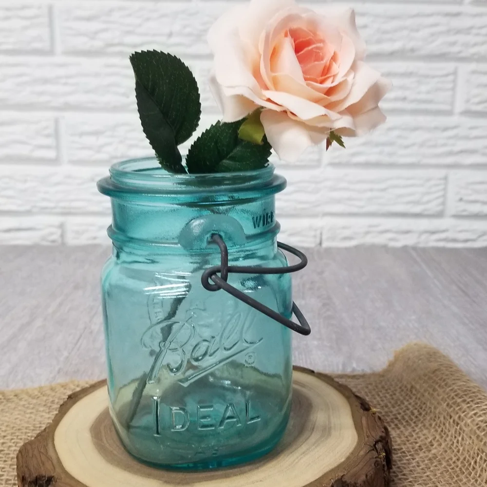 Vintage Bicentennial Ball Ideal Aqua Mason Jar - Picture 2 of 9